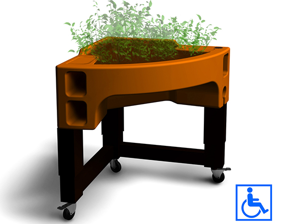 jardiniere ergonomique à hauteur réglable adaptée au fauteil roulant